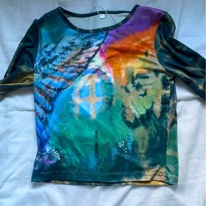 multicolor fairycore long sleeved shirt
